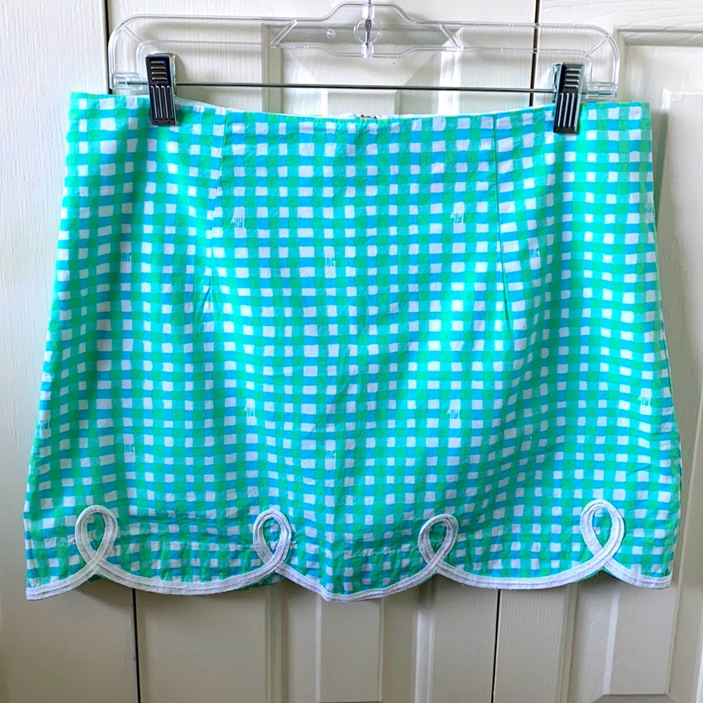 Gingham Lilly Pulitzer Skirt with Scalloped Hem